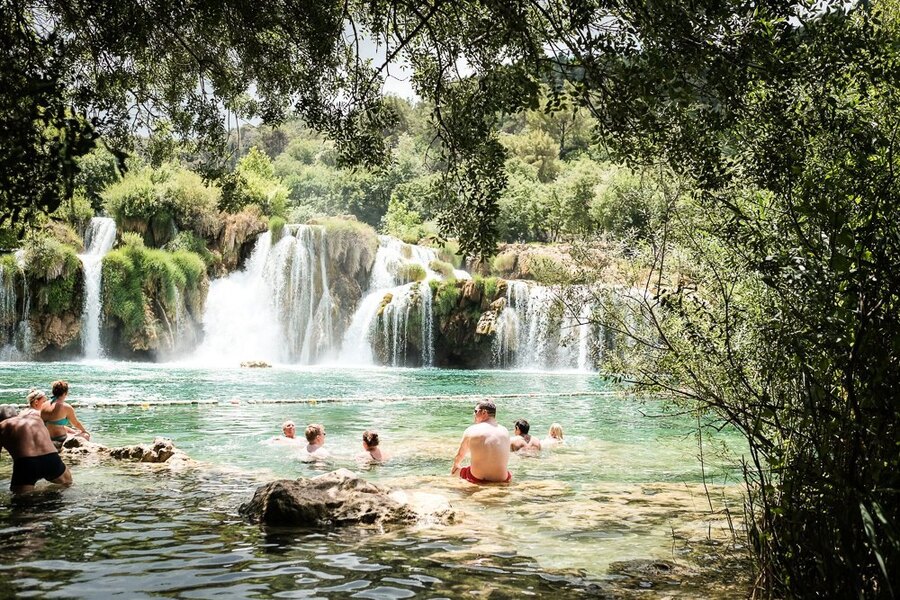 Nationalparken Krka och vattenfallen i Skradinski Buk